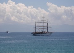 Sea Cloud exiting Kavala port