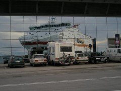 cruise europa reflection on patras passenger terminal