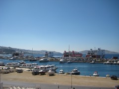 View of Mykonos Port, mid-day, 18-09-10.jpg