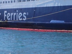 superferry II@ tinos  two days after coliding with tinos western breakwater