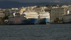 Marina laid up @ piraeus, moved to port by strong winds