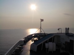 Sunrise at Dimitroula's bow