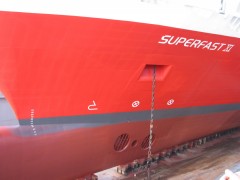Superfast XI in dry dock