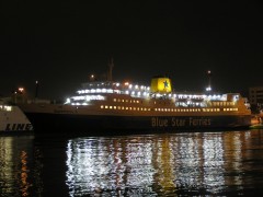 Superferry II Last Call in Piraeus with Blue Star Ferries Livery