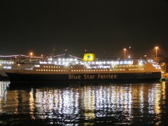 Superferry II Last Call in Piraeus with Blue Star Ferries Livery