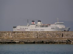 Ionian Sky sailing by patras' breakwater