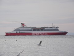 Superfast VI anchored @ patras roads  240209 b