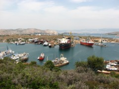 panoramic view of salamina shipyards