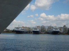 At Piraeus Port Due to weather conditions