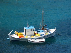 Fishing boat in a picturesque harbour