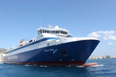 Blue Star Ithaki at the port of Tinos.