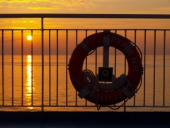 Sunset on board the Ariadne