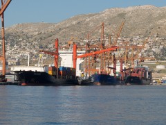 Container Ships In Keratsini