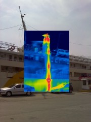 Thermal Fusion Image of "Ag. Nektarios Aiginas" smokestack