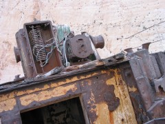 Close up of the winch electrical breaker box