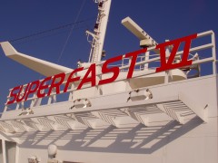 superfast VI starboard bridge name plate