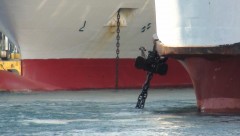 Vitsentzos Kornaros's stbd anchor in a tangle with Olympic Champion's port anchor chain a