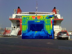 "Highspeed 4" stern ramp, thermal image embedded in digital photo