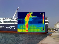 Stern of "Apollon Ellas". Thermography image embedded in digital photo