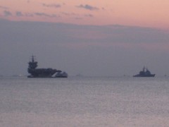 USS Enterprise In Faliron Bay, evening 28 3 12