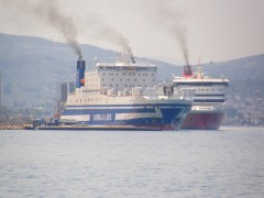 euroferry egnazia & superfast XI bow@ patra 04082015