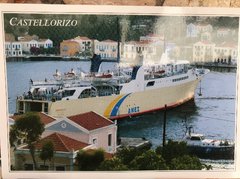 Proteas berthed in Kastellorizon. Carte postale discovered 09082018