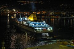 BLUE STAR MYCONOS |First time with new colours and livery at Kavala Port