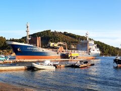 Docked at Agios Georgios (Skiathos port)