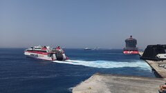 Santorini Palace departure from Mykonos port