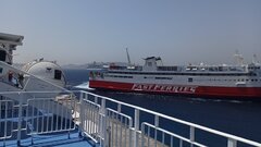 Ekaterini P maneuvering in Mykonos port