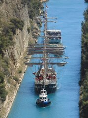 BELEM passing Corinth Canal