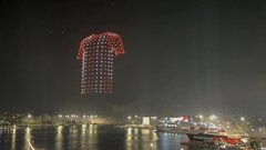 DRONE SHOW 10.3.2025  - OLYMPIACOS SHIRT AT PIRAEUS PORT